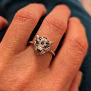 Neiman Marcus 925 Sterling Silver Leopard Ring